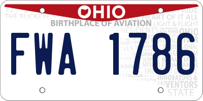 OH license plate FWA1786