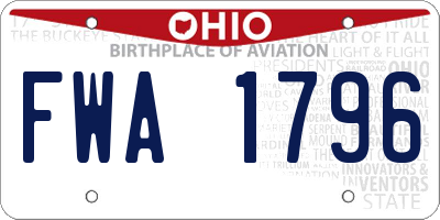 OH license plate FWA1796