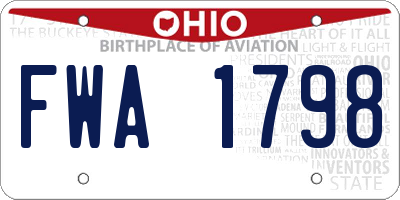 OH license plate FWA1798