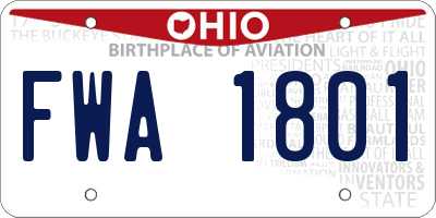 OH license plate FWA1801
