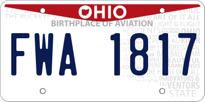OH license plate FWA1817