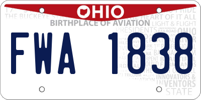 OH license plate FWA1838