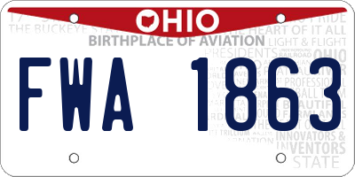 OH license plate FWA1863