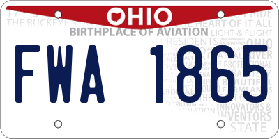 OH license plate FWA1865