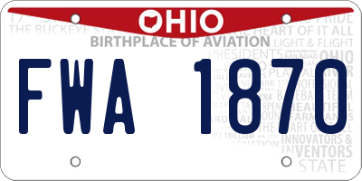 OH license plate FWA1870