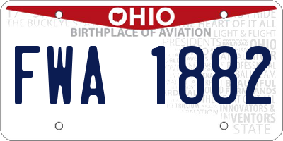 OH license plate FWA1882