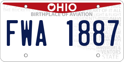 OH license plate FWA1887