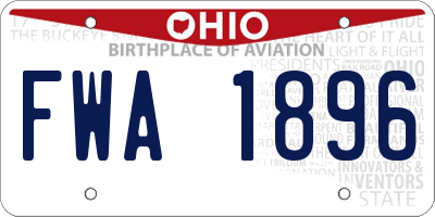 OH license plate FWA1896