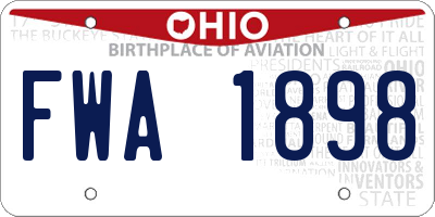 OH license plate FWA1898