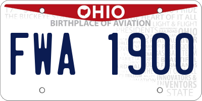 OH license plate FWA1900