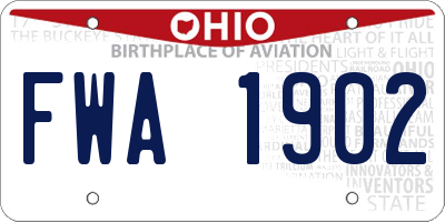 OH license plate FWA1902