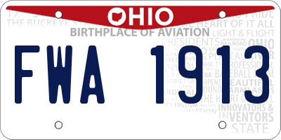 OH license plate FWA1913
