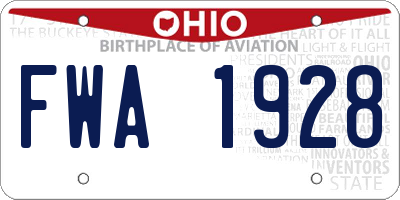 OH license plate FWA1928