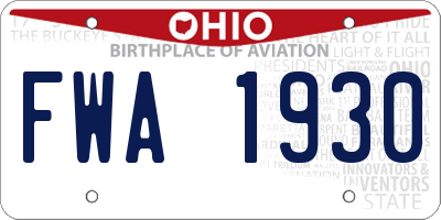 OH license plate FWA1930