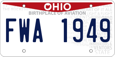 OH license plate FWA1949