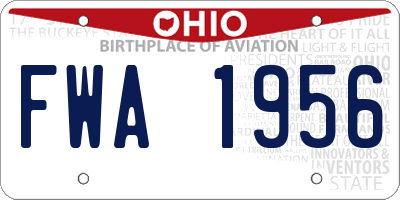 OH license plate FWA1956