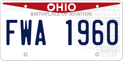 OH license plate FWA1960