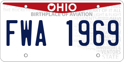 OH license plate FWA1969