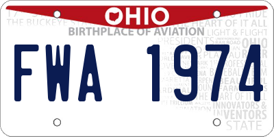 OH license plate FWA1974