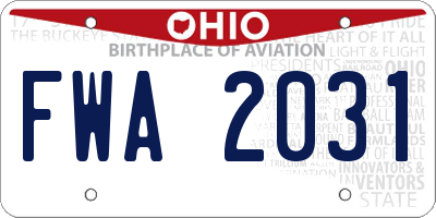OH license plate FWA2031