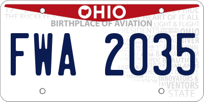 OH license plate FWA2035