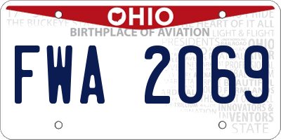 OH license plate FWA2069