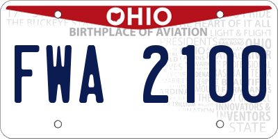 OH license plate FWA2100