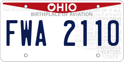 OH license plate FWA2110