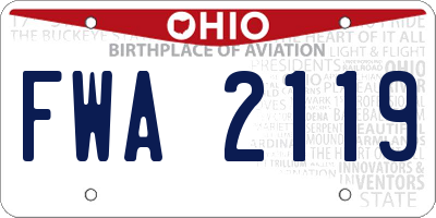 OH license plate FWA2119