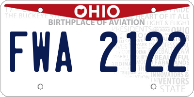 OH license plate FWA2122