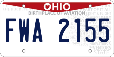 OH license plate FWA2155