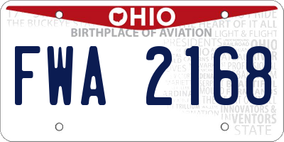 OH license plate FWA2168