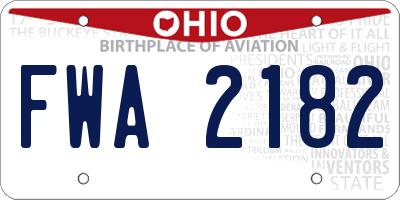 OH license plate FWA2182