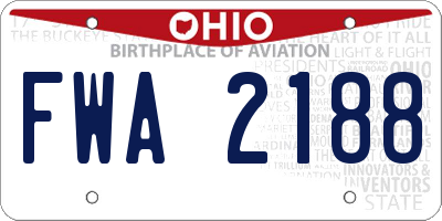 OH license plate FWA2188