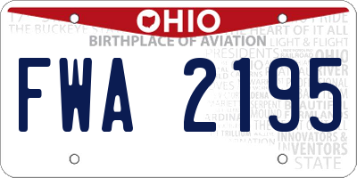 OH license plate FWA2195