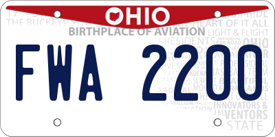 OH license plate FWA2200