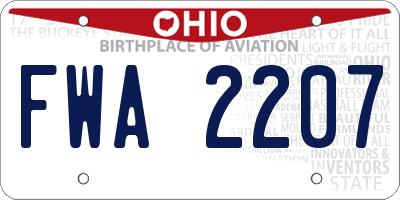 OH license plate FWA2207