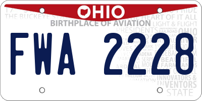 OH license plate FWA2228