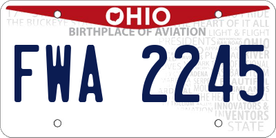 OH license plate FWA2245