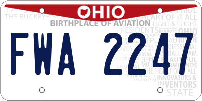 OH license plate FWA2247