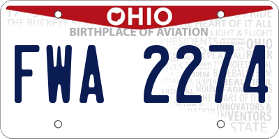 OH license plate FWA2274