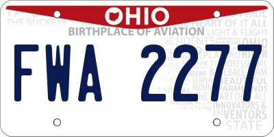 OH license plate FWA2277