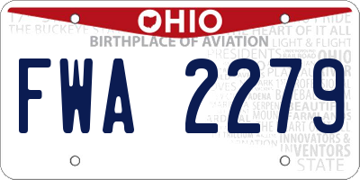 OH license plate FWA2279