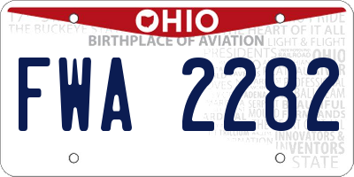 OH license plate FWA2282