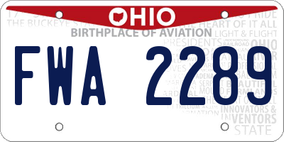 OH license plate FWA2289