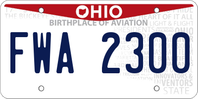 OH license plate FWA2300