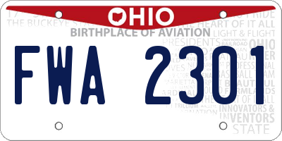 OH license plate FWA2301