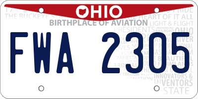 OH license plate FWA2305