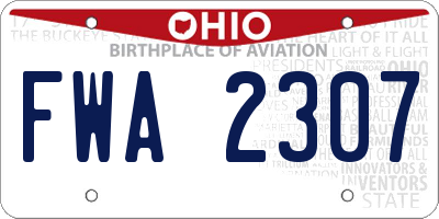 OH license plate FWA2307