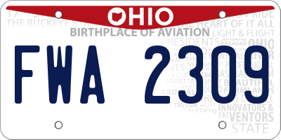 OH license plate FWA2309